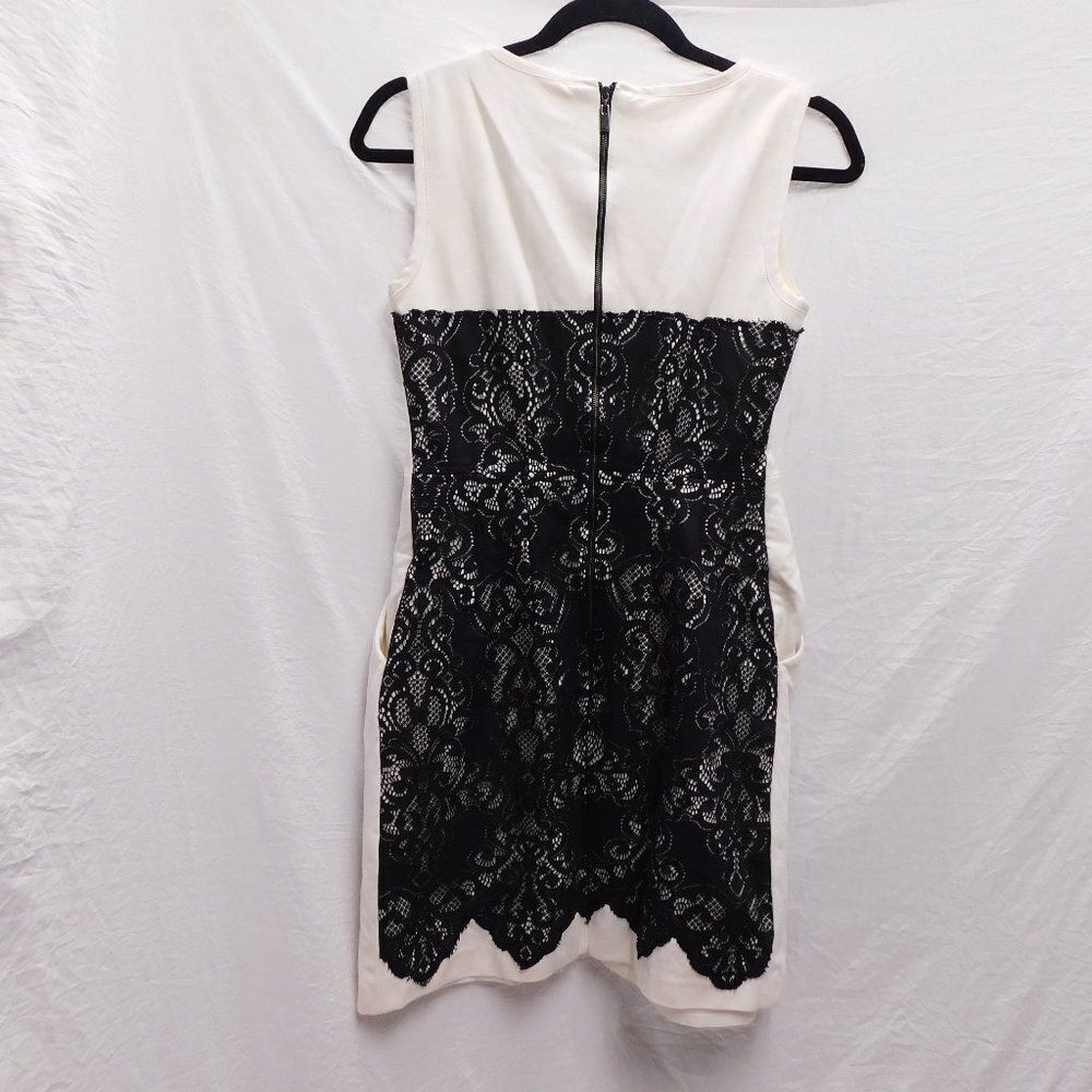 Nanette Lepore NYC Sz 6 B&W Lace Mini Dress W/ Pockets NEW - Picture 7 of 7
